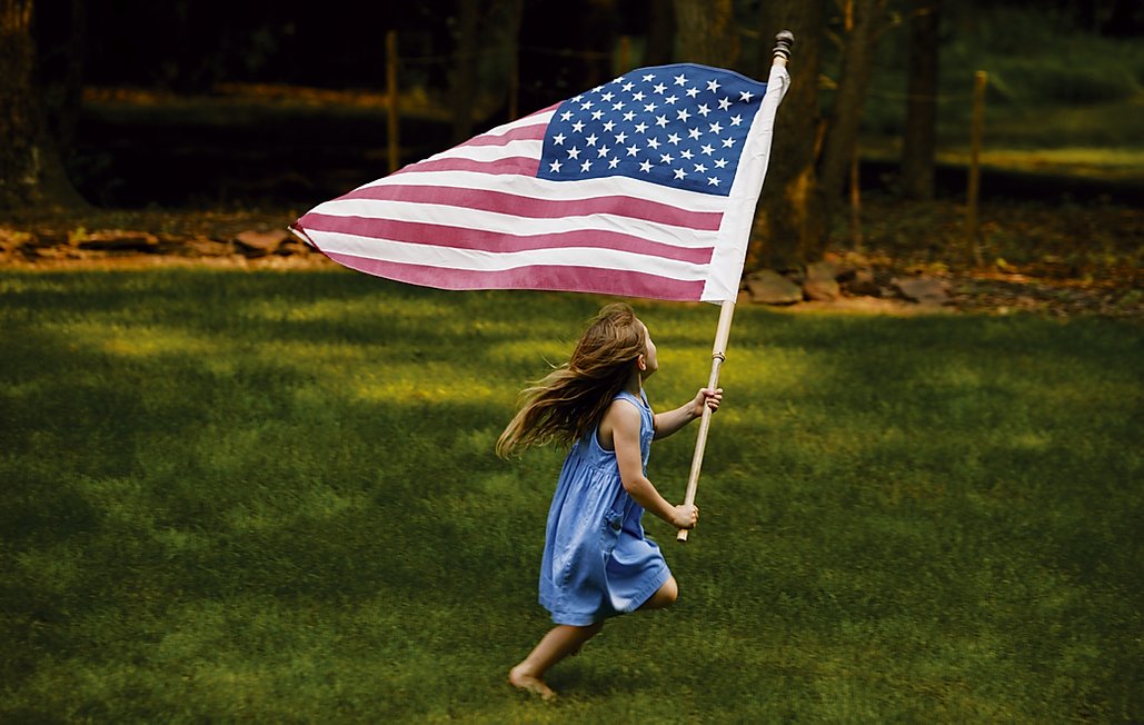 girl with flag